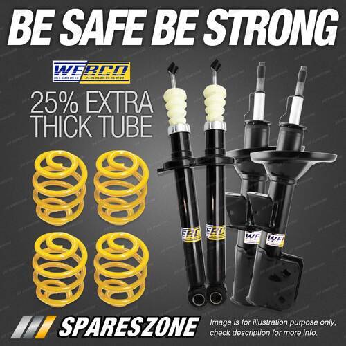 Front Rear Webco Shock Absorbers Lowered Springs for Mitsubishi Verada KL 03-05