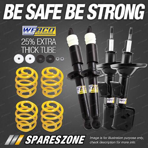 Front Rear Webco Shock Absorbers Lowered King Springs for Toyota Starlet EP91