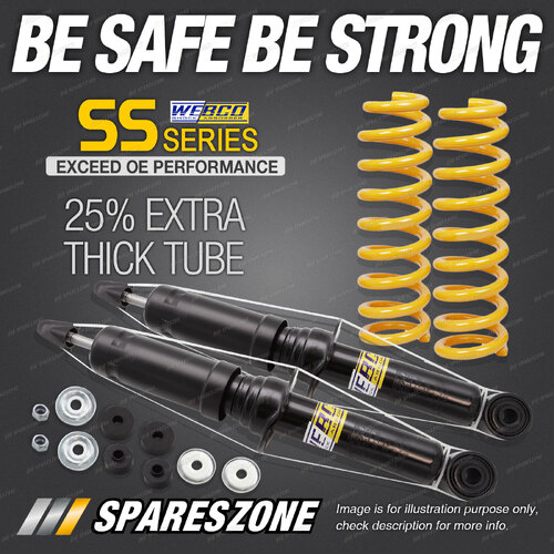 Front Webco Shock Absorbers Raised King Springs for Mazda BT-50 TF 20-On Tapered