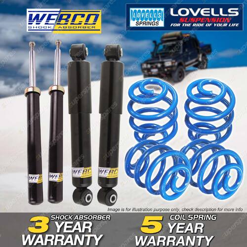 Front Rear Webco Shock Absorbers Lovells Sport Low Springs for Daewoo 1.5i 94-95