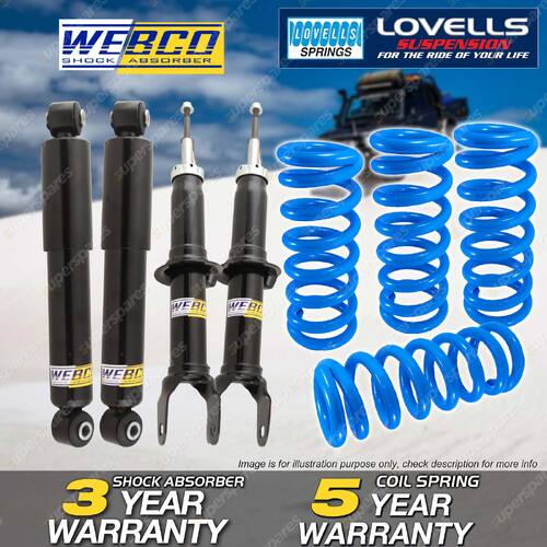 F + R Webco Shock Absorbers Raised Springs for Ford Territory SX SY 2WD 07-11