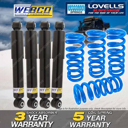 Front Rear Webco Shocks Lovells Raised Springs for Land Rover Discovery 99-02