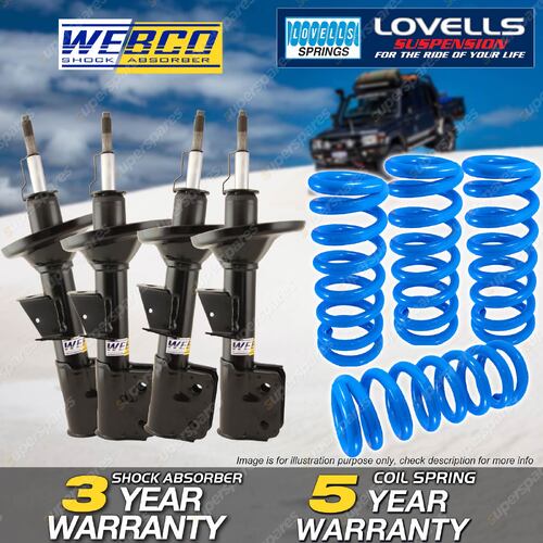 Front Rear Webco Shock Absorbers Lovells Raised Springs for Hyundai Tucson JN