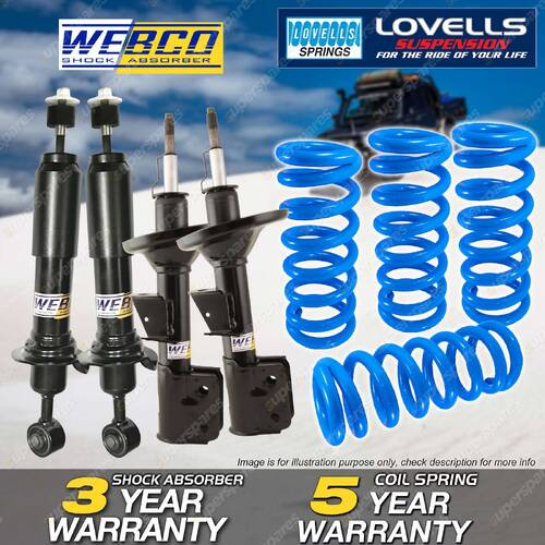 Front Rear Webco Shock Absorbers Lovells Raised Springs for Honda CR-V RD7 01-07