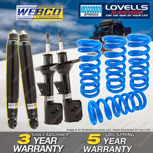 Front Rear Webco Shock Absorbers Raised Spring for Mitsubishi Outlander ZG 06-09