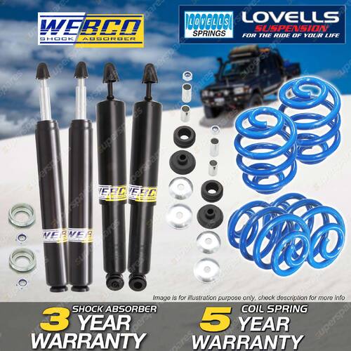 Front Rear Webco Shock Absorbers Super Low Springs for Holden Commodore VG 5.0L