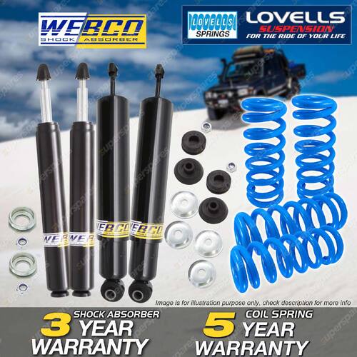 F + R Webco Shocks Raised Springs for Holden Commodore VN VP Sedan 5.0L w/IRS