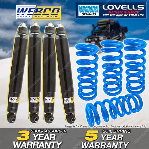 Front Rear Webco Shock Absorber Lovells Raised Spring for Jeep Grand Cherokee WJ