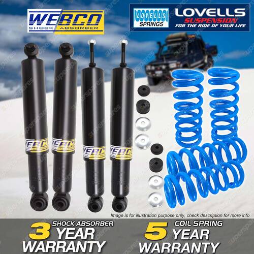 Front Rear Webco Shock Absorbers Lovells Raised Springs for Jeep Wrangler JK