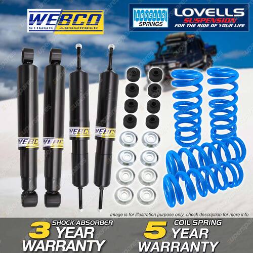 Front Rear Webco Shock Absorbers Lovells Raised Springs for Nissan Patrol GQ