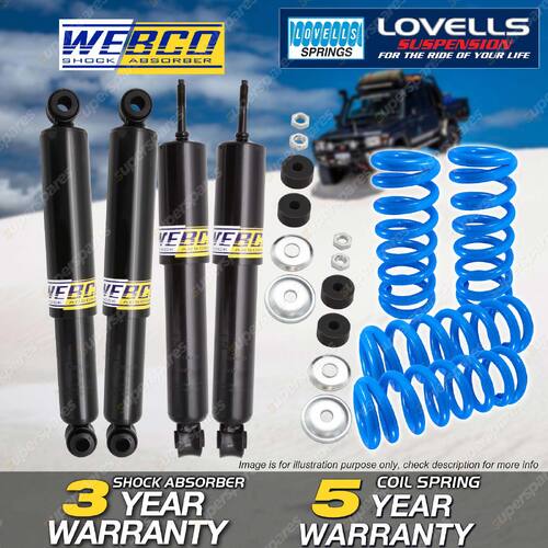 Front Rear Webco Shock Absorbers Lovells Raised Springs for Lada Niva 1983-1986