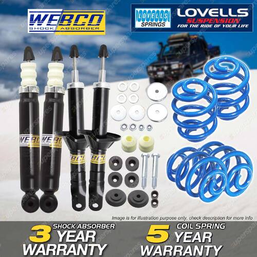 F + R Webco Shocks Sport Low Springs for Ford Falcon EA EB Fairlane NA LTD DA