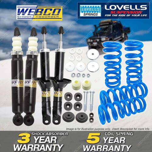 Front Rear Webco Shock Absorbers Lovells STD Springs for Ford Falcon EA 88-92