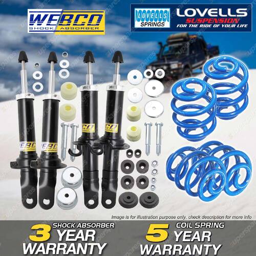 Front Rear Webco Shock Absorbers Lovells Sport Low Springs for Ford Falcon AU