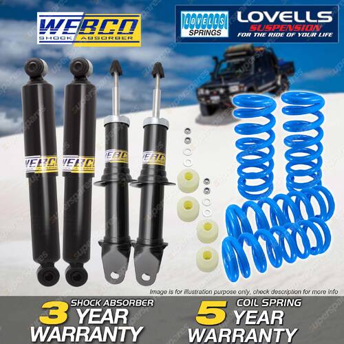 Front Rear Webco Shock Absorbers Lovells Raised Springs for Ford Falcon BA BF