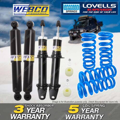 F + R Webco Shock Absorbers Lovells STD Springs for Ford Falcon BF XR6 XR8 07-08