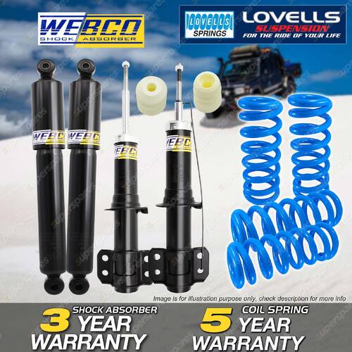 F + R Webco Shock Absorbers Raised Springs for Ford Territory SX SY AWD 04-07