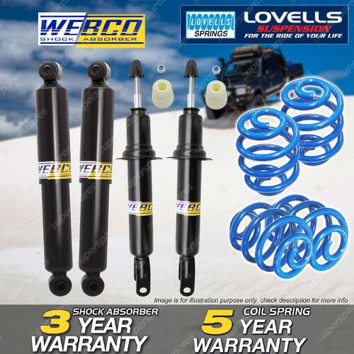 Front Rear Webco Shock Absorbers Lovells Sport Low Springs for Ford Falcon FG