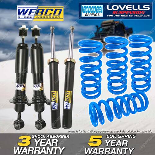 Front Rear Webco Shock Absorbers Lovells HD Raised Spring for Ford Everest 16-18