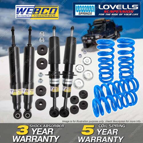 Front Rear Webco Shock Absorbers Raised Spring for Toyota Landcruiser UZJ VDJ200