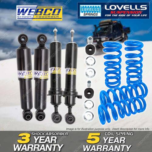 F + R Webco Shock Absorbers Lovells HD Raised Springs for Nissan Pathfinder R51