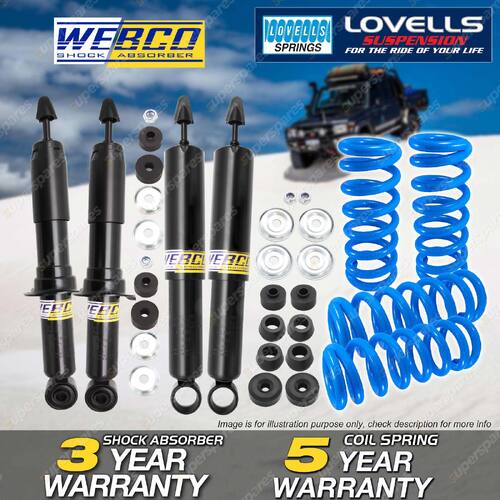 Front Rear Webco Shock Absorber Lovells Raised Spring for Toyota Prado 90 Series