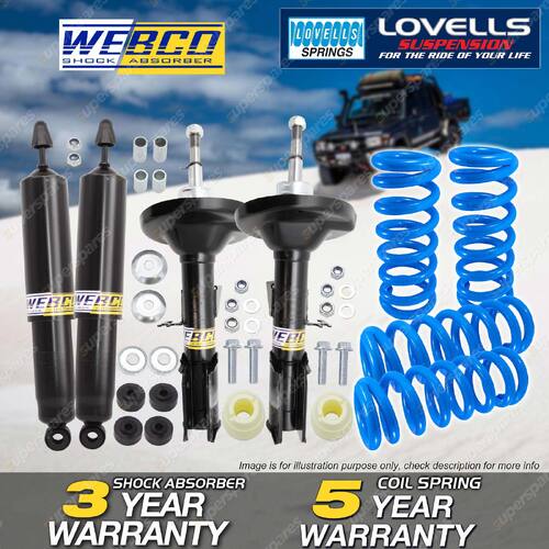 F + R Webco Shock Absorbers Lovells STD Springs for Holden Commodore VR VS 93-00