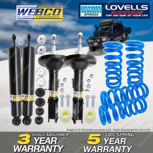 F + R Webco Shocks Raised Springs for Holden Commodore VR VS 3.8 Sedan w/IRS