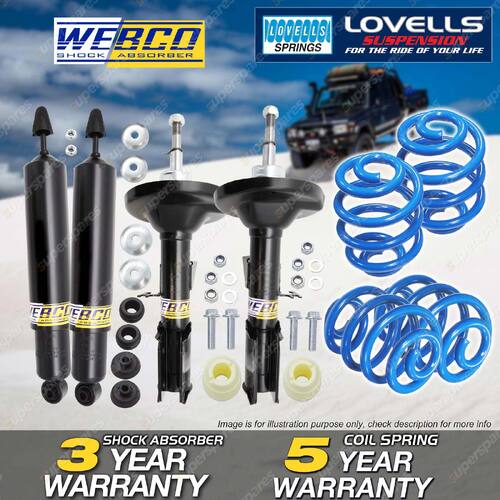 F+R Webco Shocks Sport Low Springs for Holden Commodore VR VS 3.8 Sedan w/FE2