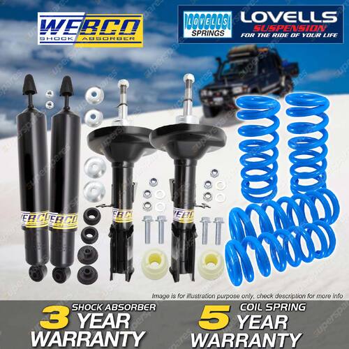 F + R Webco Shock Absorbers Raised Spring for Holden Commodore VR VS 5.0 Sedan