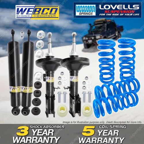 Front Rear Webco Shock Absorbers Lovells STD Springs for Holden Commodore VZ 3.8