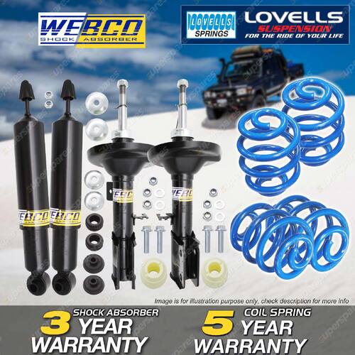 Front Rear Webco Shock Absorbers Super Low Springs for Holden Commodore VZ Wagon