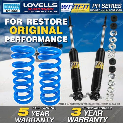 Front Webco Shock Absorbers Lovells STD Springs for HOLDEN Torana LH UC 74-79