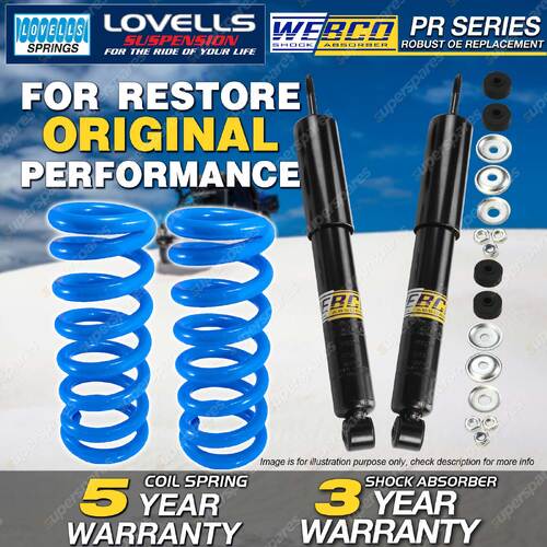 Rear Webco Shock Absorbers Raised Springs for HOLDEN Jackaroo UBS25 SWB LWB Wgn