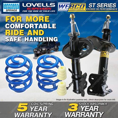 Front Webco Shock Absorbers Lovells Sport Low Springs for TOYOTA Corolla AE112