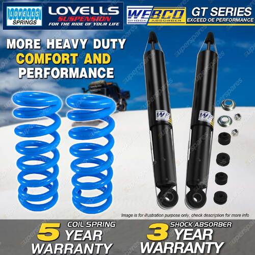 Rear Webco Shock Absorbers Lovells HD Raised Spring for TOYOTA Prado 120 150 LWB