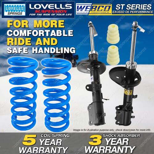 Rear Webco Shock Absorbers Lovells STD Springs for TOYOTA Corolla & Seca AE112