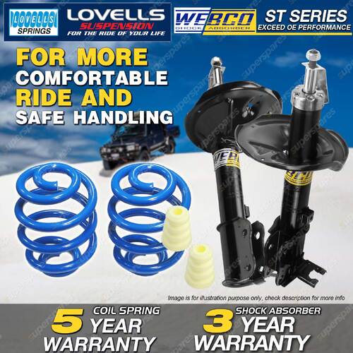 Rear Webco Shock Absorbers Lovells Sport Low Springs for HYUNDAI EXCEL X3 97-00