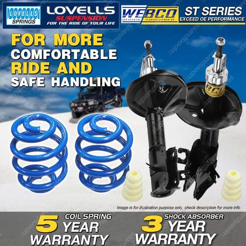 Front Webco Shock Absorbers Lovells Super Low Springs for MITSUBISHI LANCER CE