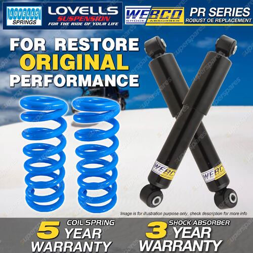 Rear Webco Shock Absorbers Lovells Raised Springs for MITSUBISHI MAGNA TN TP