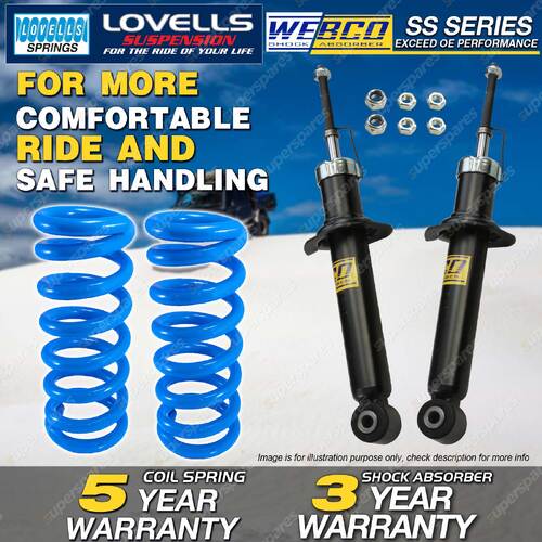 Rear Webco Shock Absorbers Lovells STD Springs for NISSAN PULSAR N16 1.6 1.8