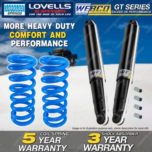 Rear Webco Shock Absorbers Lovells HD Raised Springs for NISSAN TERRANO II R20