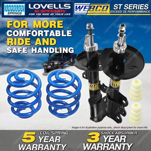 Front Webco Shock Absorbers Sport Low Springs for TOYOTA COROLLA ZZE122 01-07