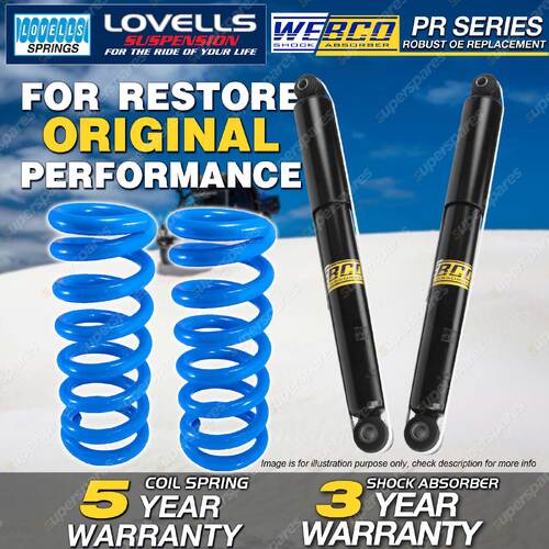 Rear Webco Shock Absorbers Lovells Raised Springs for FORD Falcon BA BF I II