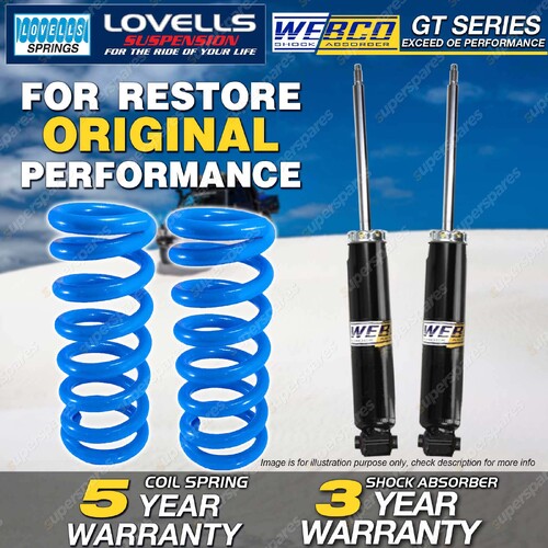 Rear Webco Shock Absorbers Lovells Raised Springs for Ford Everest 16-22