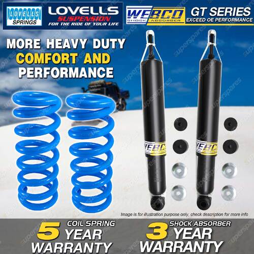 Front Webco Shock Absorbers Lovells Raised Springs for Jeep Wrangler JK 07-On