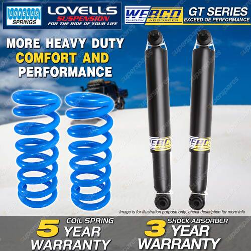 Rear Webco Shock Absorbers Lovells Raised Springs for Jeep Wrangler JK 07-On