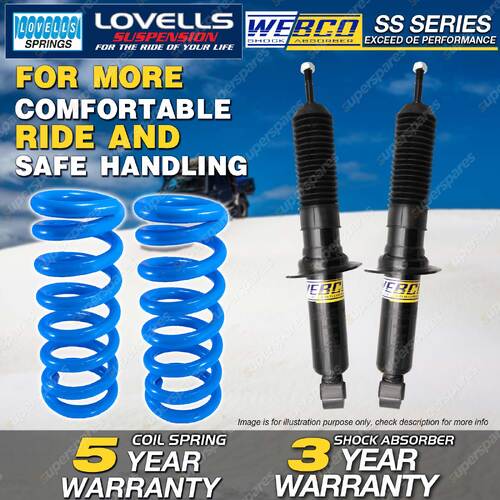 Front Webco Shock Absorbers Lovells Raised Springs for Ford Ranger PX 2WD 11-18