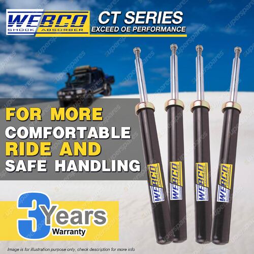 Front + Rear Webco Pro Shock Absorbers for HOLDEN APOLLO JK JL Sedan Wagon 87-92