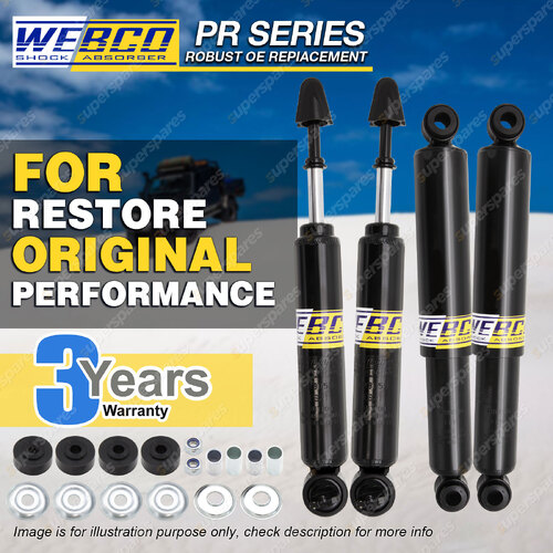 Front + Rear Webco Pro Shock Absorbers for HOLDEN SHUTTLE WFR Van Jan-81-89